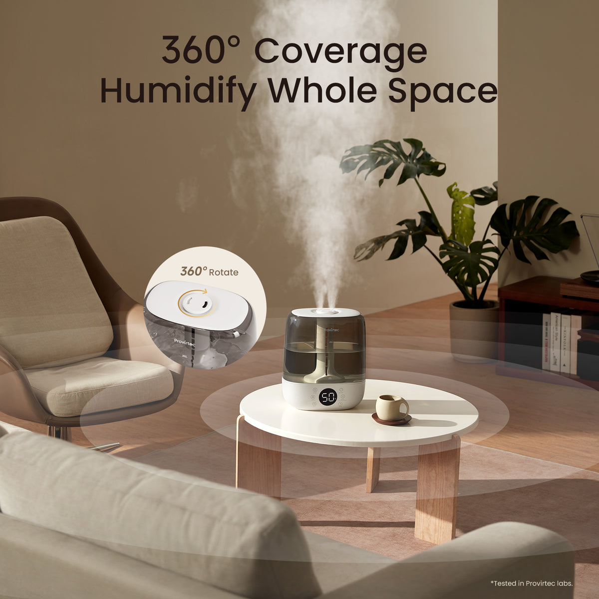 MistGrove producing mist in a bright living room