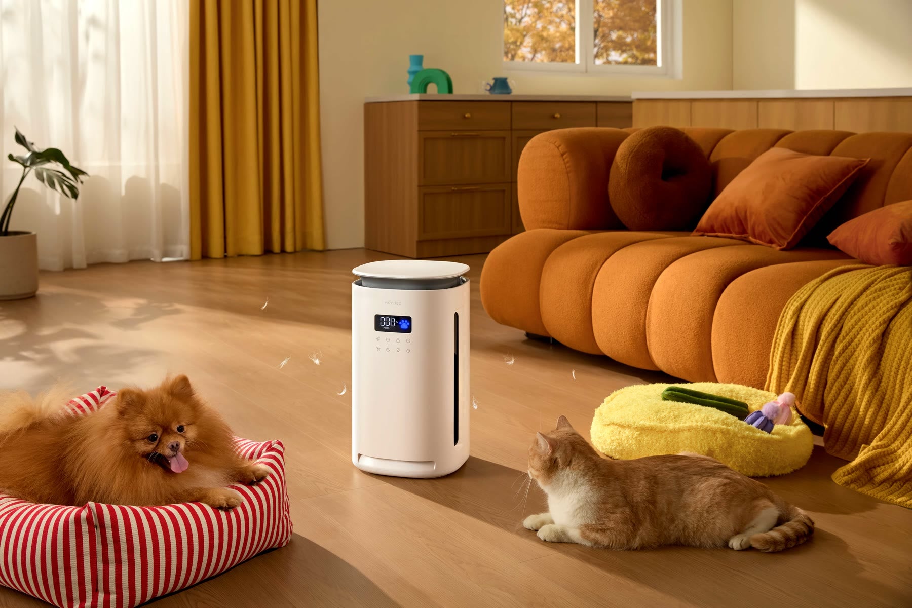 Pawtent air purifier in a pet home